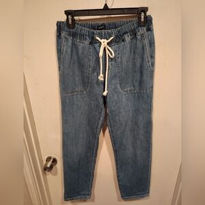 J. Crew Factory Women's Denim Drawstring Pull-On Pants Sz 25 Casual Preppy